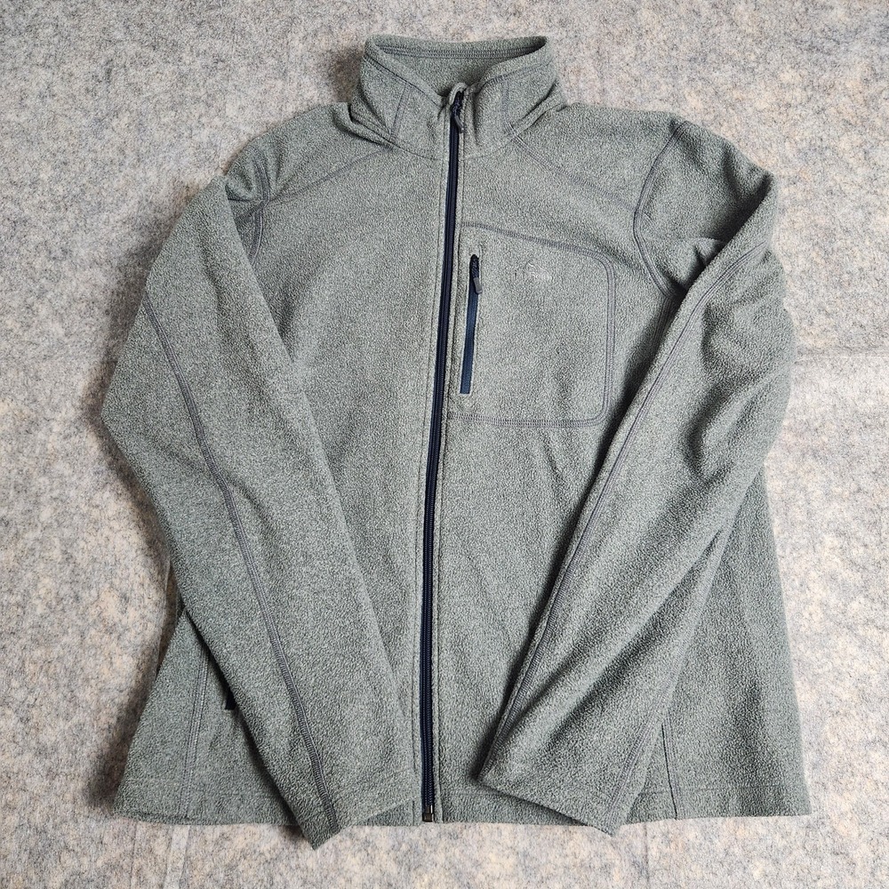 LL Bean Trail Fleece Full Zip Jacket Men M Gray Slightly Fitted Long Sleeve Hike